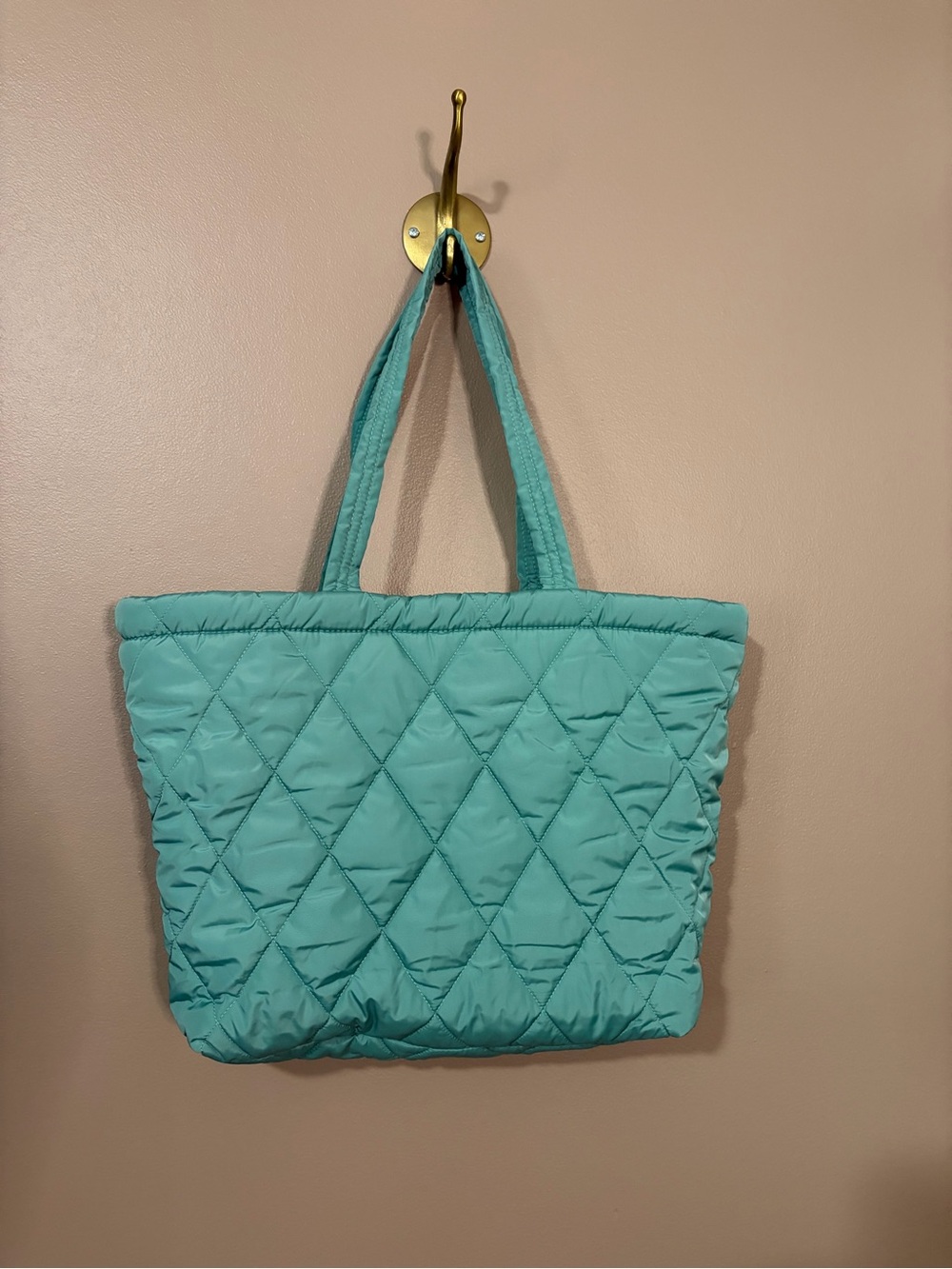 Vera Bradley Quilted Tote in Aqua Blue